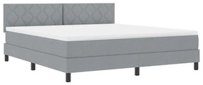 vidaXL Κρεβάτι box spring με στρώμα Ανοιχτό γκρι 180 x 200 cm ύφασμα