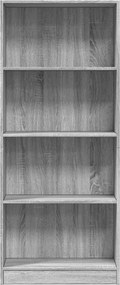vidaXL Βιβλιοθήκη Γκρι Sonoma 60x24x143 εκ. από Επεξεργ. Ξύλο