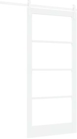vidaXL Ολισθητή Πόρτα Χειροκίνητος Λευκό 93 x 202 cm Ξύλο και μέταλλο