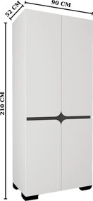 Ντουλάπα Λευκό DREIN 90x52x210