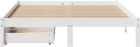 vidaXL Σκελετός Κρεβ. Χωρίς Στρώμα Λευκό 150x200 εκ Μασίφ Πεύκο