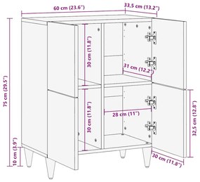 Sideboard 60x33,5x75 cm μασίφ ξύλο Mango 4018690