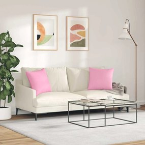 vidaXL Μαξιλάρι Καναπέ 2 pcs Ροζ 45 x 45 cm ύφασμα