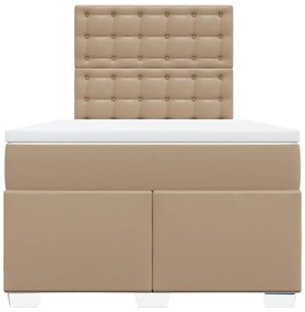 vidaXL Κρεβάτι Boxspring με Στρώμα Καπουτσίνο 120x190εκ.από Συνθ.Δέρμα