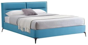 Double bed Ikina velvet in petrol color 160x200cm 176x223x100 εκ.