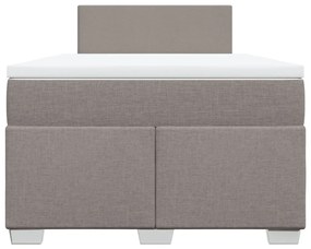 Κρεβάτι Boxspring με Στρώμα Taupe 120x190 εκ. Υφασμάτινο - Μπεζ-Γκρι