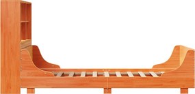 vidaXL Κρεβάτι Βιβλιοθήκη Χωρίς Στρώμα Καφέ 75x190 εκ Μασίφ Πεύκο