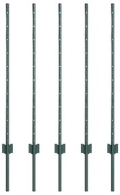 vidaXL Πόλοι Περίφραξης 10 pcs Πράσινο 100 cm Ατσάλι