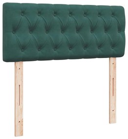 Οθωμανικό κρεβάτι με στρώμα &amp; LEDs Dark Green 120x190cm Velvet - Πράσινο