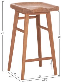 ΣΚΑΜΠΟ ΜΠΑΡ BOLMAR HM18108 ΞΥΛΟ ΤΕΑΚ ΣΕ ΦΥΣΙΚΟ 40.5x44x74Υεκ.