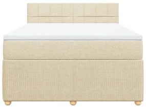 ΚΡΕΒΑΤΙ BOXSPRING ΜΕ ΣΤΡΩΜΑ ΚΡΕΜ 140X200 ΕΚ. ΥΦΑΣΜΑΤΙΝΟ 3287484