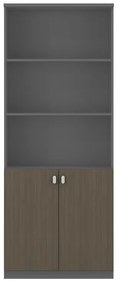 Intrahome Βιβλιοθήκη γραφείου επαγγελματική Denith Intrahome ανθρακί-καρυδί 80x40x200εκ | SKU: INTRAPA-170111181