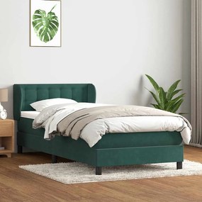 ΚΡΕΒΑΤΙ BOXSPRING ΜΕ ΣΤΡΩΜΑ ΣΚΟΥΡΟ ΠΡΑΣΙΝΟ 100X210ΕΚ. ΒΕΛΟΥΔΙΝΟ 3317856