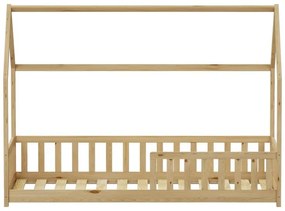 Κρεβάτι παιδικό Callan τύπου Montessori με κιγκλίδωμα ξύλο πεύκου φυσικό 90x190 εκ. 97x190x140.5 εκ.