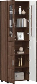 vidaXL Highboard Καφέ δρυς 60 x 35 x 182 εκ. Επεξεργασμένο ξύλο