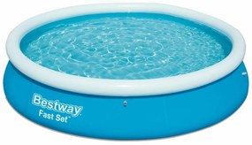 Bestway Στρογγυλή Φουσκωτή Πισίνα 366x366x76εκ. Fast Set Μπλε (57273)