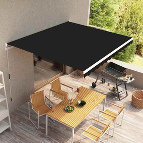 vidaXL Χειροκίνητη Τέντα 3 x 2,5 m Ανθρακί 100% Πολυεστέρας