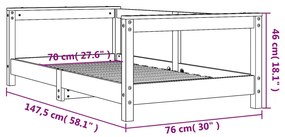 ΠΛΑΙΣΙΟ ΠΑΙΔΙΚΟΥ ΚΡΕΒΑΤΙΟΥ 70 X 140 ΕΚ. ΑΠΟ ΜΑΣΙΦ ΞΥΛΟ ΠΕΥΚΟΥ 834396