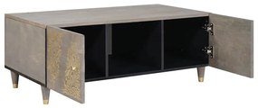 vidaXL Τραπεζάκι σαλονιού Γκρι 100 x 54 x 40 εκ Μασίφ ξύλο μάνγκο