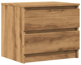 Κομοδίνο Αρτισιανή Δρυς 50x40x43.5 εκ. από Επεξεργασμένο Ξύλο - Καφέ