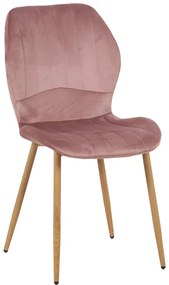 Καρέκλα Jelour pakoworld βελούδο σε σάπιο μήλο απόχρωση-πόδια φυσικά μεταλλικά 46.5x60x84εκ