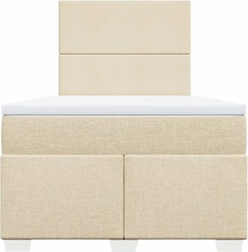 vidaXL Κρεβάτι Boxspring με Στρώμα Κρεμ 120x200 εκ. Υφασμάτινο