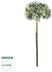 GloboStar® Artificial Garden GREEN HYDRANGEA BRANCH 21316 Τεχνητό Διακοσμητικό Κλαδί Πράσινη Ορτανσία Y47cm