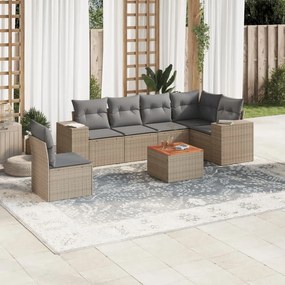 vidaXL Patio Sofa Set 6-θέσια Beige and Grey
