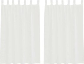 vidaXL Κουρτίνες Voile με βρόχους 2 τεμάχια Λευκό 140x175 cm