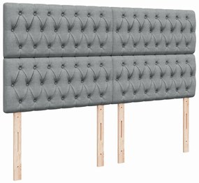 ΚΡΕΒΑΤΙ BOXSPRING ΜΕ ΣΤΡΩΜΑ ΑΝΟΙΧΤΟ ΓΚΡΙ 200X200 ΕΚ. ΥΦΑΣΜΑΤΙΝΟ 3292170