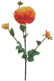 Διακοσμητικό Κλαδί-Λουλούδι 3-85-084-0168 80cm Green-Orange Inart Ύφασμα