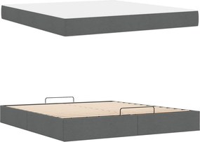 vidaXL Σκελετός κρεβατιού με στρώμα 2 pcs Σκούρο Γκρι ύφασμα
