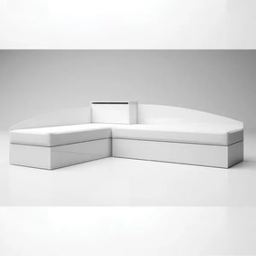 Γωνιακά Κρεβάτια Rina Άσπρο γυαλιστερό 222x278x51cm + 2 στρώματα 82x190x22cm - GRA410