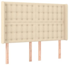 vidaXL Κρεβάτι Boxspring με Στρώμα Κρεμ 140x200 εκ. Υφασμάτινο