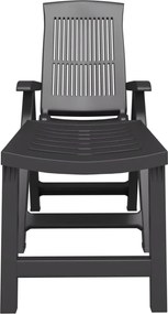 vidaXL Ξαπλώστρα Ανθρακί Πλαστική