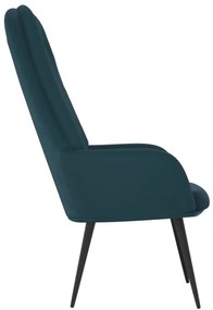 vidaXL Πολυθρόνα Relax Μπλε Βελούδινη