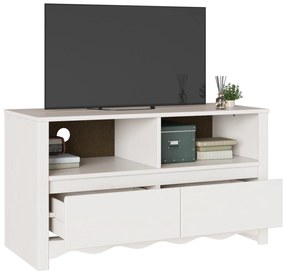 vidaXL Ντουλάπι τηλεόρασης "DRAMMEN" Λευκό 99x43x55 εκ. Στερεό ξύλο πεύκου