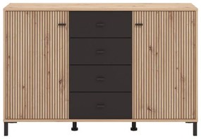 Μπουφές Avignon 138 3K4F2V Artisan oak - Μαύρο 139x40x90εκ. 139x40x90 εκ.