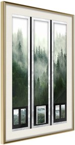 Αφίσα - Eternal Forest – Triptych - 20x30 - Χρυσό - Με πασπαρτού