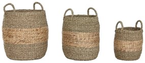 Σετ Καλαθιών Home ESPRIT Φυσικό Eichhornia crassipes (3 Τεμάχια)