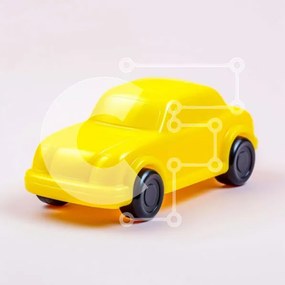 Intra Συλλεκτικό Ξύλινο Παζλ Plywood 4mm - Κίτρινο παιχνίδι αυτοκίνητο σε υπόλευκο φόντο Σε Ξύλινο Κουτί - Διαστάσεις: 10x10 cm – 25 κομμάτια