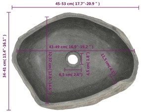 vidaXL Νιπτήρας River Stone Οβάλ (45-53)x(34-41) εκ.