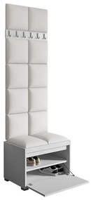 Σετ διαδρόμου Trenton 131, 207x65x34cm, Οικολογικό δέρμα, Πλαστικοποιημένη μοριοσανίδα, Τοίχου, Εντοιχισμένη