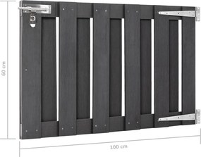vidaXL Πόρτα Φράχτη Γκρι 100 x 60 εκ. από WPC