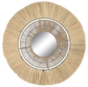 Τοίχο καθρέφτη DKD Home Decor Φυσικό Bali 79 x 4 x 79 cm