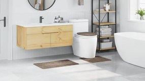 vidaXL Σετ Μάτ Μπάνιου Αντιολισθητικό 3 pcs Καφέ PP