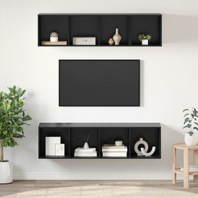 vidaXL Σετ επίπλου τηλεόρασης 3 pcs Μαύρη δρυς Επεξεργασμένο ξύλο