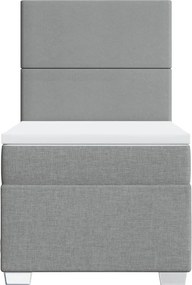 vidaXL Κρεβάτι Boxspring με Στρώμα Ανοιχτό Γκρι 80x200 εκ. Υφασμάτινο