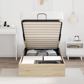 vidaXL Κρεβάτι Οθωμανικού Τύπου Δρύς Sonoma 203 x 90 x 25 εκ