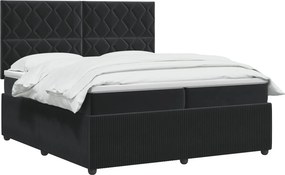 vidaXL Κρεβάτι box spring με στρώμα Μαύρο 200 x 200 cm Βελούδο